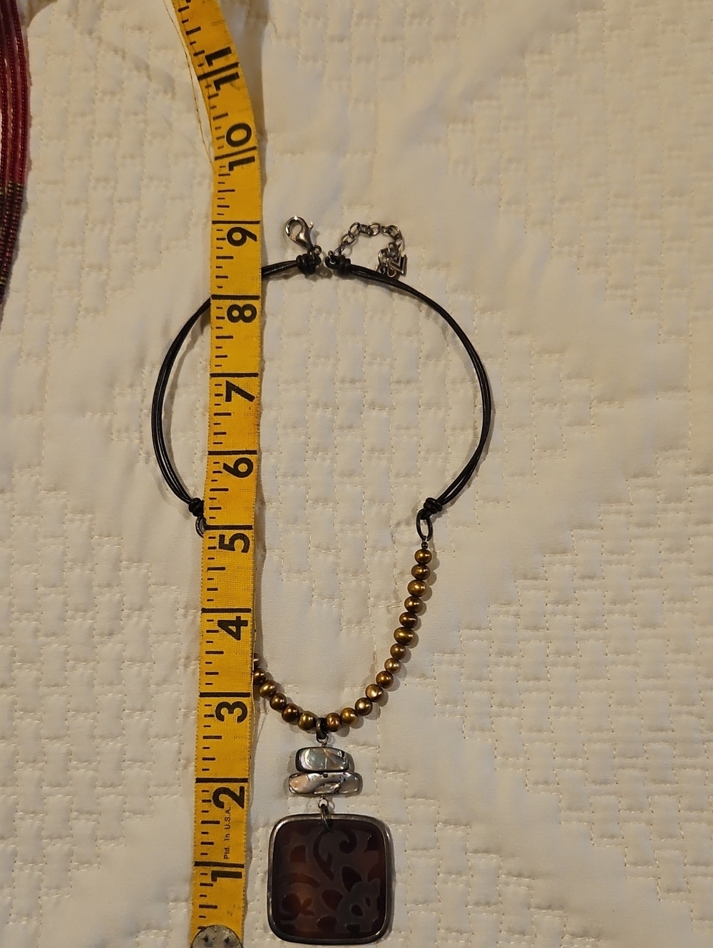 Silpada brown Shell Pendant Necklace with Metallic Beads - Picture 3 of 4